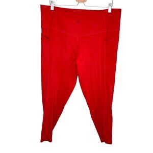 Athleta Salutation Stash Tight High Rise Red Leggings 2X